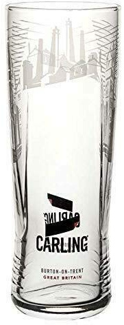 Carling Personalised 1 Pint Branded Lager or Beer Glass with Gift Box, Engraved - Enter Your Own Custom Text