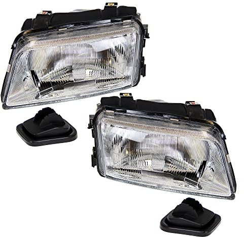 BESTPRICE 2x Hauptscheinwerfer vorne links + rechts H4 Frontscheinwerfer ohne Stellmotor, Kompatibel mit AUDI A4 B5 (8D2), A4 B5 Avant (8D5)