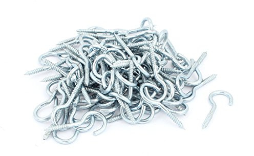 sourcing map 100Stk Blau Ton 3mm Verzinkt Schraubhaken Holzgewinde Haken Wäscheleinenhaken de