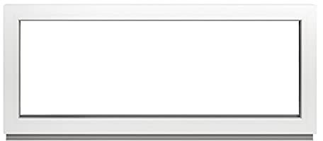 Tutte le dimensioni vetrate fisse in plastica – Finestra in cantina (larghezza x altezza): 120 x 45 cm bianche. Finestra con doppi vetri per casetta da giardino/garage – Finestre in plastica premium