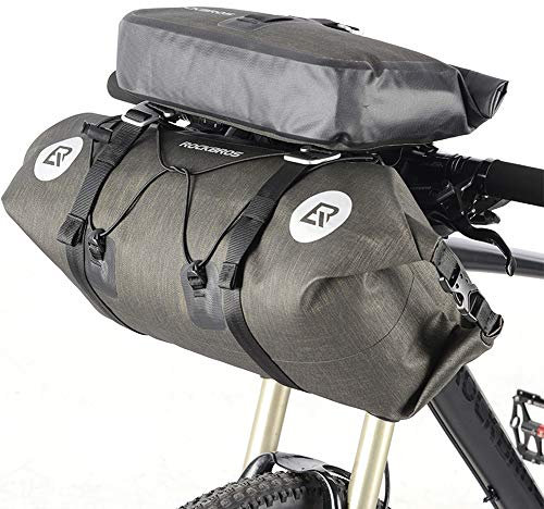 AKT Fahrradtasche Super Big Capacity wasserdichte Vorderrohr Fahrradtasche MTB Lenkertasche Rahmen Kofferraumtasche Fahrradzubehör,Combo(5L+15L)