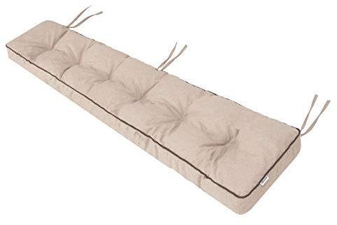 Bänkkudde dyna kudde stoppning bänkkudde utomhus – Bänkdyna för bänkar i hus och trädgård sittdyna – 180 x 40 cm beige