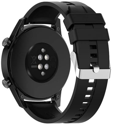Strap Band for Huawei Watch 3/3 Pro/GT2 Pro/GT2e/GT2/GT 46mm/Galaxy Watch 3 45mm/Galaxy 46mm/Gear S3/Ticwatch Pro 3, 22mm Silicone Sports Gym Strap (Black)