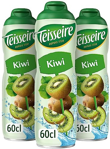 Teisseire Sirop de Kiwi pour Cocktail, Boisson rafraîchissante, Bidon Recyclable 3x60cl