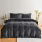 Chanyuan - Juego de ropa de cama de invierno de 200 x 200 cm, tacto cachemir, gris oscuro, mullida, franela de felpa, juego de ropa de cama con funda de almohada de 80 x 80 cm