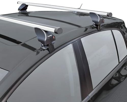 Jeu de barres de toit Twinny Load Aluminium A60 compatible avec Volkswagen Golf VIII HB 5-portes 2020- & Renault Arkana 2020- (pour voitures sans barres longitudinales d'origine)