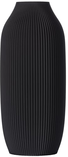3D Vase Dekovase Stella L 30cm Bodenvase Schwarz Deko Vase Pampasgras Trockenblumen