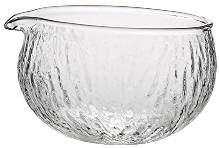 Glass Matcha Bowl/Portable Japanese Matcha Bowl with Spout/Glass Mixing Bowl Tea Set Accessories/for Preparing and Serving Matcha Green Tea