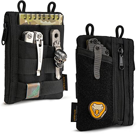VIPERADE VE18 EDC verktygsväska organisatör för daglig användning multiverktyg skyddsfodral för EDC Gear ficklampa kniv penna anteckningsbok (svart)