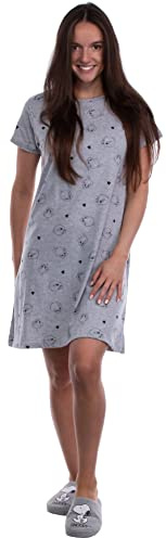 Brandsseller Tweety - Maglietta da notte per il tempo libero, a maniche corte, con motivi in stile, grigio chiaro, M