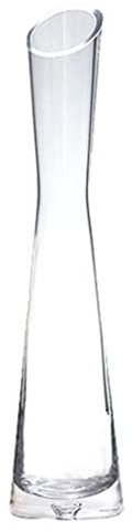 Ericotry Vase à Fleurs en Verre Transparent Fait à la Main - 25 cm de Hauteur - Décoratif à Tige Unique - Soufflé pour Décoration de Maison, Mariage, Noël