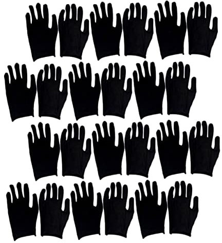 Cabilock 12 Paare Spritzschutzhandschuhe Baumwollhandschuhe Schwarz Winterhandschuhe Mechanik Prüfungshandschuhe Zeremonielle Handschuhe Wegwerf Handschuhe Grillwerkzeug Elastizität Arbeit