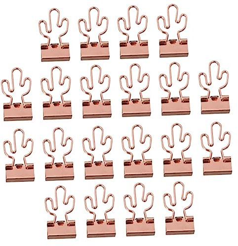 Ciieeo 20stücke Metall-binderclips Aktenclips Büroklammern Für Bastelarbeiten Und Organisation Kaktus