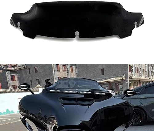 IZX Motorcycle Accessories 4.5 Windshield Fairing Windscreen Cover For Harley Touring Street Electra Glide Ultra Limited FLHX Tri Glide Ultra 2014-2022 2023 (Black)
