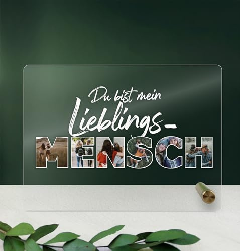 Du bist mein Lieblingsmensch - Acryl Foto Geschenk - Geschenkbox - Geschenk Für Freund, Jahrestag Geschenk, Männer Geschenke Kleinigkeiten, Freunde Geschenk, Dankeschön
