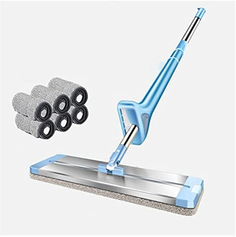 Trapeador/trapeador para Piso Plano Trapeador Plano para apretar Trapeadores Planos de Acero Inoxidable Trapeador para Limpieza de Pisos Lavado a Mano Trapeador mágico Herramienta de Limpieza de