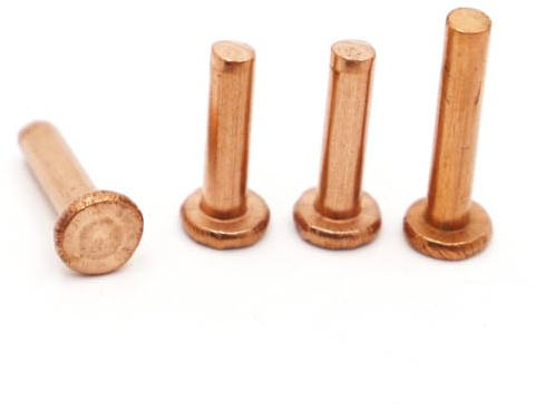 AYYSSM 1-50 Pezzi M1.5 M2.0 M2.5 M3 M4 M5 M6 M8 Rivetti in Rame Solido Bussare Rivetto a Testa Piatta(M4 5pcs,40mm)