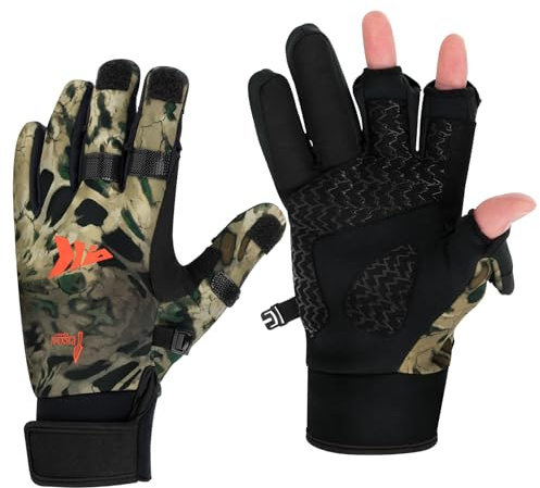 KastKing Mountain Mist Cold Weather Fishing Gloves for Men and Women - Ideal for Ice Fishing, Photography, or Hunting (Prym1 Mp, Medium)