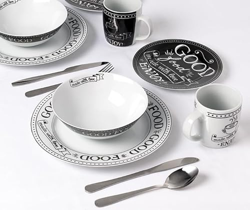 16pc Script Porcelain Dinner Set - Good Food