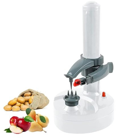 Éplucheur De Pommes De Terre Électrique, Éplucheur De Pommes De Terre À Fruits Rotatif Automatique En Acier Inoxydable Avec 3 Lames En Acier Inoxydable, Rechargeable Pour Poires, Pommes De Terre, Etc