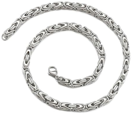 Calefee Kette Herren Edelstahl, Königskette 45-80cm Länge 6mm Breit Halskette Herren Hip Hop Ohne Anhänger