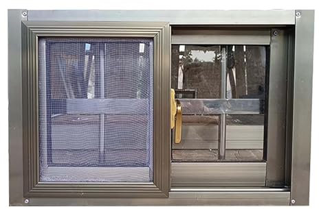 Generisch Schiebefenster for Schuppen, große, abschließbare Flügelfenster, Schrauben, horizontale Ersatzfenster for Haushalt, Garage, Wohnmobil(60x60cm)