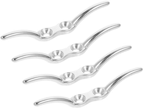 MAGICLULU 4pcs 2-1/2 Inch Stainless Steel Blind Cord Holder and Rope Cleat for Window Blinds Safety, Curtain Hook Accessories for French Door and Roller Shades