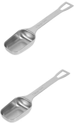 SOIMISS 2 Piezas Cucharilla Batería De Cocina Medir Cucharas Tazas Medidoras Ayuda Tazas De Medir Plegables Golpear Blanqueador De Café Gramo Jarras Medidoras Polvo Acero Inoxidable Silver