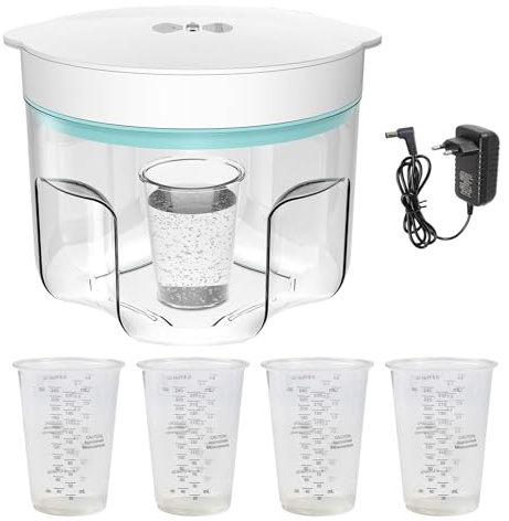 Hartsbubbelborttagare 2 l med 4 st 240 ml mätkopp, ta bort 99 % bubbla på 5–10 minuter, 95 kPa vakuum epoxiharts luftlös maskin för epoxiharts, silikonformar, gör-det-själv-hantverk