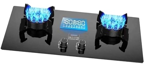 Gasherd Mit Doppelbrenner, Tragbarer Herd Aus Gehärtetem Glass, Camping-Doppelbrenner Mit Automatischer Zündung, 5,2 KW Erdgas/LPG, Geeignet For Wohnmobile, Wohnungen Und Den(NG)