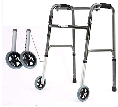Faltbarer Rollator Rollator für Senioren, Höhenverstellbar Mobilitätshilfe mit 2 Rädern, Bequeme Unterstützung für ältere Menschen Gehgestell