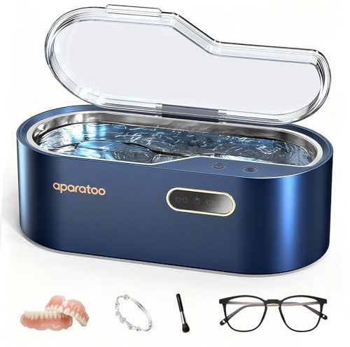 Tiptop Home Dispositivo de limpieza ultrasónica para gafas, 450 ml, dispositivo ultrasónico con 4 ajustes de tiempo 45 KHz, limpiador ultrasónico profesional para joyas, gafas, relojes, plata, anillos