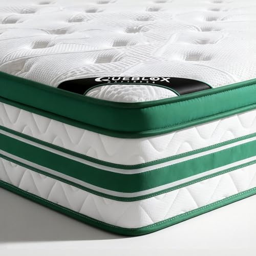 Queblox Matratze, 140 x200 cm , Höhe 28 cm Taschenfederkernmatratze, Härtegrad H3, Öko-Tex Zertifiziert, ergonomische 7 Zonen Matratze, für Erwachsene