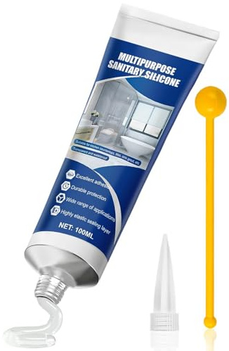Waterproof Silicone sealant, Clear Bathroom Sealant waterproofs, Kitchen Silicone Sealant, Waterproof and Moisture-Proof, Suitable for Kitchens, Bathtubs, Sink Rims, and Shower Rooms, 100ml