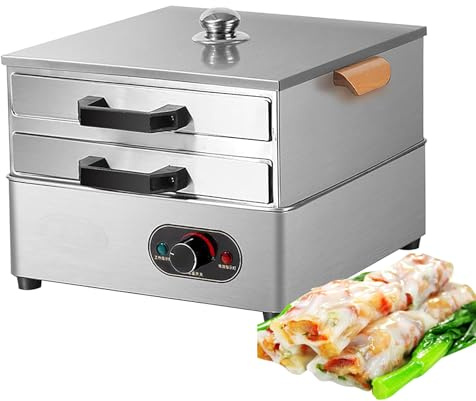 Vaporiera elettrica per riso con manico anti-scottatura, vassoio rimovibile, potenza regolabile per cucina domestica