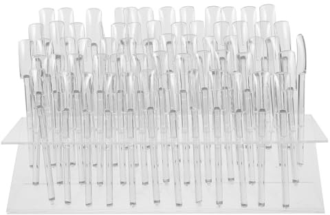 MUCKLILY Présentoir à Vernis à Ongles Compact de Z, 64 Emplacements pour Bâtonnets d'Entraînement Nail Art, Support Portable pour Nuancier de Vernis, Accessoires Indispensables pour Salon