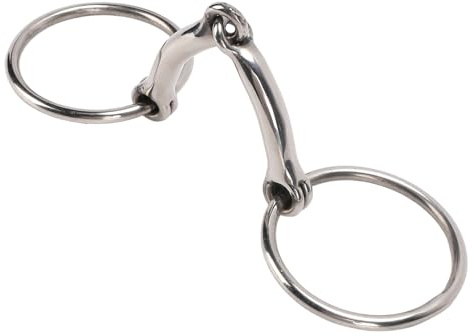 Jonlaki Trensengebiss aus Edelstahl Zum Kauen von Pferden mit Doppelringen für das Training