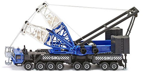 siku 4810, Mobilkran, 1:55, Zusammensteckbar, Metall/Kunststoff, Blau, Mit Seilwinde und Gewichten