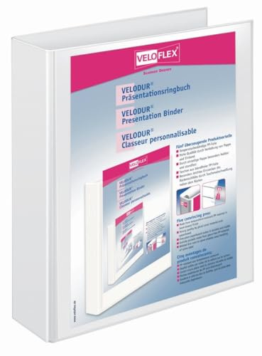 VELOFLEX 10 x Präsentationsringordner Velodur A4 PP kaschiert Hebelmechanik 40mm weiß