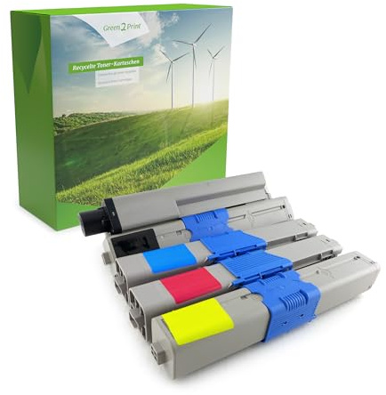 Green2Print Toner Toner-Set, 4 Kartuschen 1x 2200, 3X 1500 Seiten passend für Oki MC332DN, MC342DNW, MC342DN, C301DN, C321DN