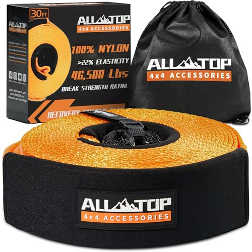 all-top 4 x 4 Epic Accessory Kit de herramienta de recuperación con naranja 4 x 20 ', 33000lbs capacidad recuperación correa Snatch, D anillo grillete, un compacto bolsa de recuperación