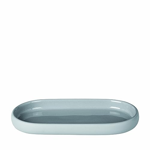 blomus Tablett SONO | Microchip | 19L x 10B x 2H cm | Ablageschale aus Keramik | Badaccessoire | Seifenschale & Schmuckablage, Micro Chip