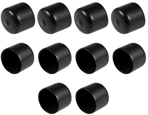 sourcing map 10 Stück Gummi Endkappen 25mm Innendurchm. Gummikappen Runde Schutzkappen Gummi Abdeckung Stopfen Möbelgleiter Bolzen Gewindeschutz für Schrauben Rohr Stuhlbeine, Schwarz
