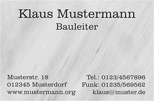 INDIGOS UG® - 100 Visitenkarten classic marmoriert - 300g Karton - 85x55 mm - Lack - matt - Business - Office - Büro - Geschäft - Firmengründung - Shop