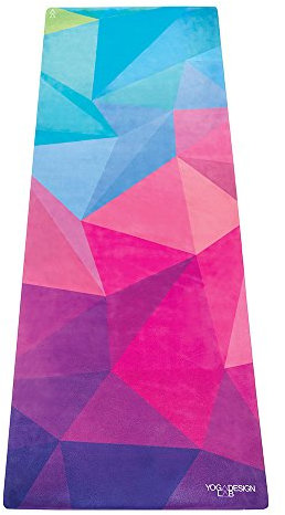 Yoga Design Lab Reise Yogamatte 1,5mm | Dünn, rutschfest, Faltbar, Leicht, Matte/Handtuch, Waschmaschinenfest | mit Tragegurt (Geo, 1.5mm)