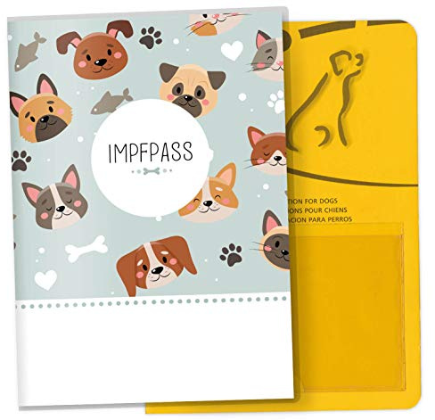OLGS Impfpasshülle für Tiere Lovely Pets Schutzhülle für dem Impfpass Tierpass Hülle Haustier Geschenkidee (Kitty & Dog, Impfpasshülle ohne Personalisierung)