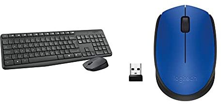 Logitech Mk235 Kit Mouse E Tastiera Wireless 2.4 Ghz Compatibile Windows, Con ricevitore Usb Unifying, 15 Tasti Funzione & M171 Mouse Wireless, 2.4 Ghz Con Mini Ricevitore Usb, Rilevamento Ottico