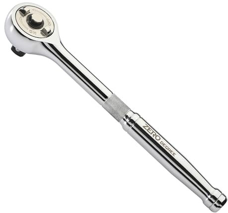 Zero Degree 38152 Ultra-Precise Gearless Ratchet – Nickel Plated High-Carbon Steel with ASME Certified Torque – Durable & Rust-Resistant – Perfect for Tight Spaces, 1/2 Drive