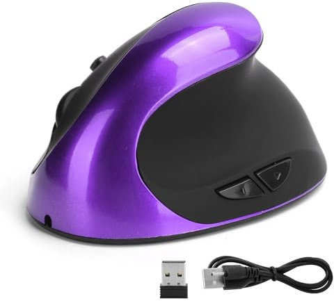 Optical Vertical Mouse, Ergonomic Mouse Wireless 3rd Gen Right Hand Ergonomic Grip Office Gaming Computer Mouse 1600DPI Silent Mouse 2.4Ghz Optical Mouse for Laptop, Desktop, PC (Purple)