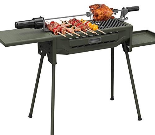 Barbacoa de Carbon Parrilla de carbón de leña plegable portátil Parrilla Barbacoa al aire libre Superficie de cocción grande con hornillo de hornear y bandeja inferior antiadherente para patio de picn